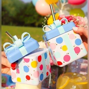 3 pc Packed Party Favor Sippers Be A Gift Reusable Cups Tumblers & Straws